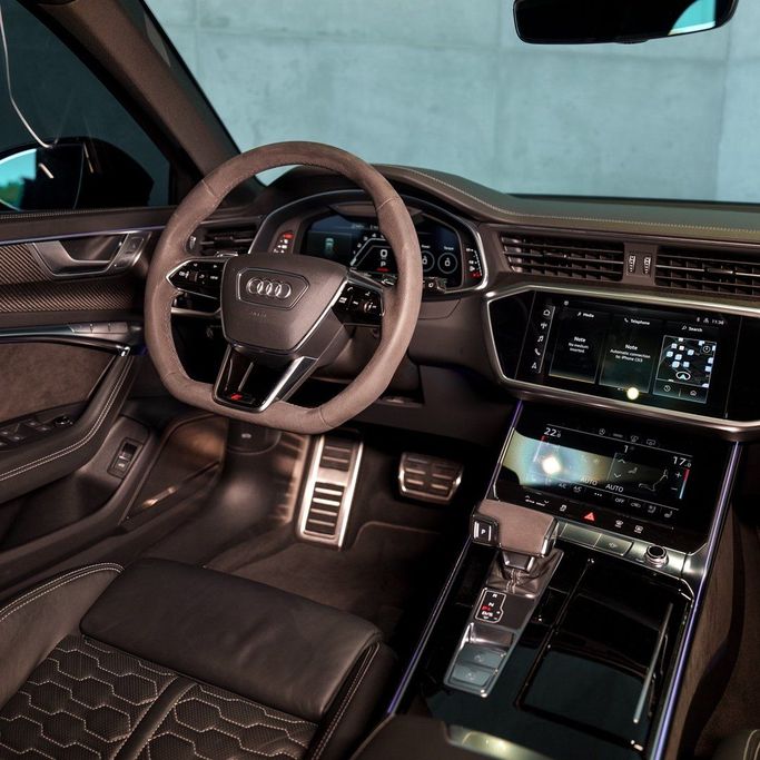 Audi RS 6 IV (C8), 2021 sport wagon 5 doors for rent in Dubai by DEIZ, grey color | AUTO.AE