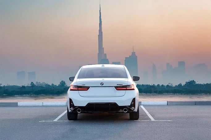 BMW 3 Series 330i VII (G2x) Facelift 2, 2025  sedan for rent in Dubai by ACR DXB, white color | AUTO.AE