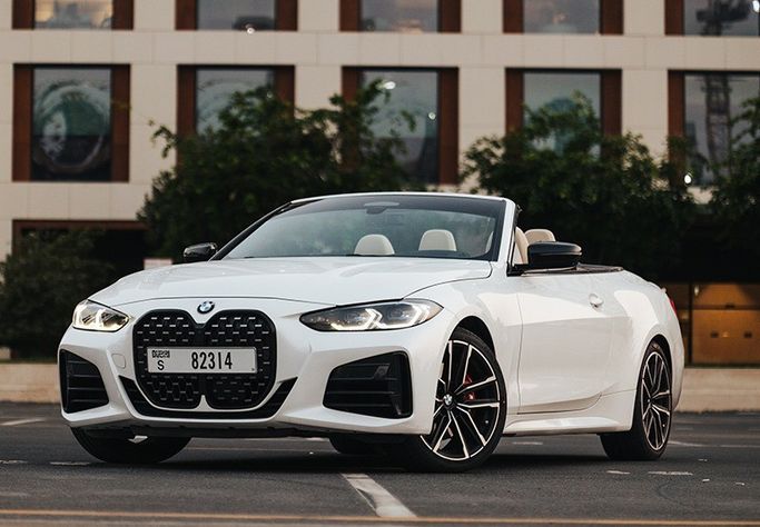 BMW 4 Series M440i G22, G23, G26, 2023 кабриолет стандарт класса в Дубае от Kleemol Car Rental Dubai белый цвет | AUTO.AE | Объявление #1939