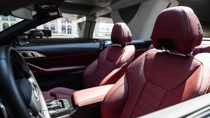 BMW 4 Series 430i G22, G23, G26, 2024 standard cabriolet for rent in Dubai by AVA car rental, silver color | AUTO.AE