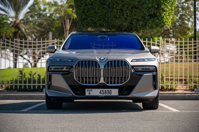 BMW 7 Series 740i xDrive VII (G70), 2024 business sedan for rent in Dubai by Car Lux 365 Car Rental, silver color | AUTO.AE