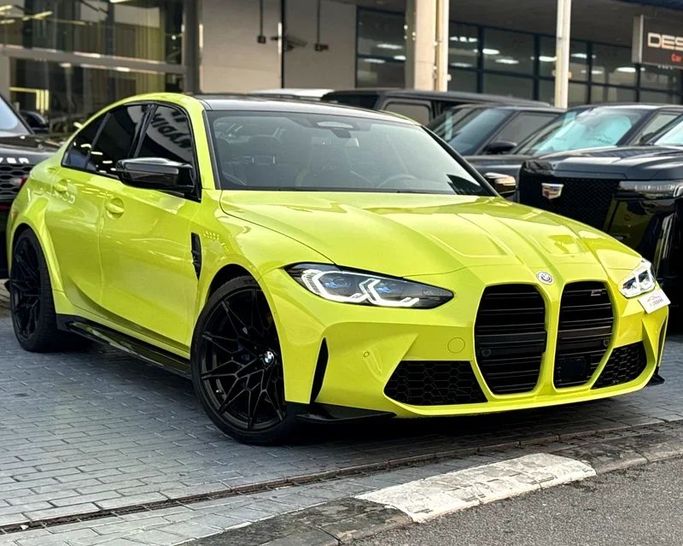 Подержанный BMW M3 Competition Package VI (G80), 3.0 л, 2022 в Дубае от Auto Bank Motors Желтый цвет. Американская | AUTO.AE