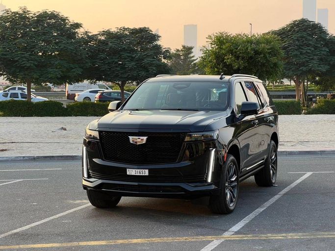 Cadillac Escalade V, 2024 business suv 5 dr. for rent in Dubai by Lite Rent, black color | AUTO.AE
