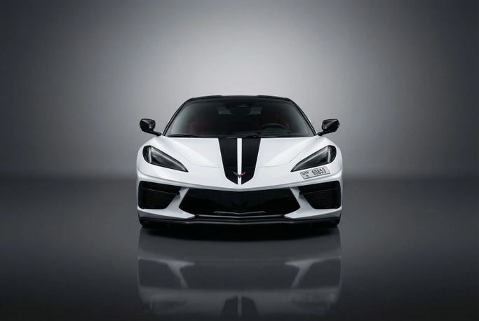 Chevrolet Corvette Stingray C8, 2026 sport cabriolet for rent in Dubai by Rotana Star Rent a Car, white color | AUTO.AE