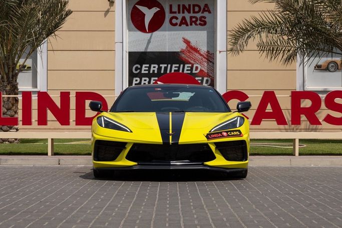 Used Chevrolet Corvette Stingray C8, 6.2 l, 2022 in Dubai by Linda Cars, Yellow color. GCC Specs | AUTO.AE