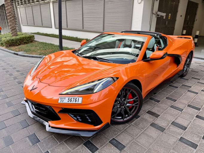 Used Chevrolet Corvette 3LT C8, 6.2 l, 2023 in Dubai, Orange color.  | AUTO.AE