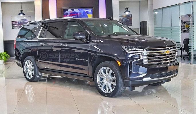 New Chevrolet Suburban XII, 6.2 l, 2023 in Dubai by Segrex Auto, Blue color. European Specs | AUTO.AE