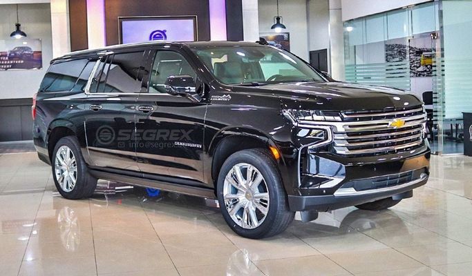 New Chevrolet Suburban XII, 6.2 l, 2023 in Dubai by Segrex Auto, Black color. European Specs | AUTO.AE