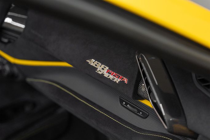 Used Ferrari 488 Pista Spider, 3.9 l, 2019 in Dubai by PUPIL OF FATE MOTORS, Yellow color. European Specs | AUTO.AE