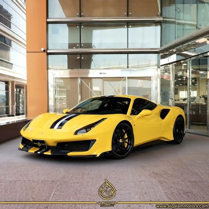 Подержанный Ferrari 488 Pista, 3.9 л, 2019 в Дубае от Q Motors Желтый цвет. GCC | AUTO.AE