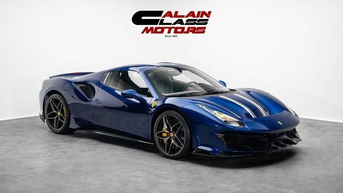 Подержанный Ferrari 488 Pista, 3.9 л, 2020 в Дубае от Al Ain Class Motors Синий цвет. Европейская | AUTO.AE