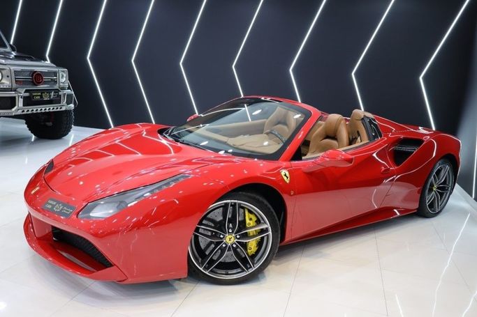 Used Ferrari 488 Spider, 3.9 l, 2017 in Dubai by Sanam Cars, Red color. GCC Specs | AUTO.AE