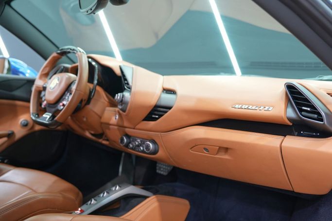 Used Ferrari 488 GTB, 3.9 l, 2016 in Dubai by Sanam Cars, Blue color. GCC Specs | AUTO.AE