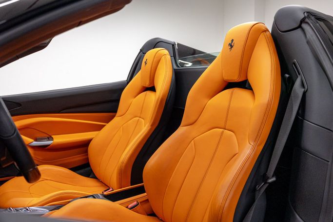 Ferrari F8 Spider, 2023 sport roadster spider for rent in Dubai by POF RENTAL, black color | AUTO.AE