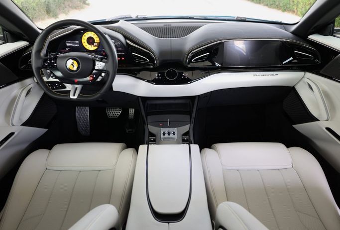 Ferrari Purosangue, 2024 sport suv 5 dr. for rent in Dubai by POF RENTAL, light blue color | AUTO.AE