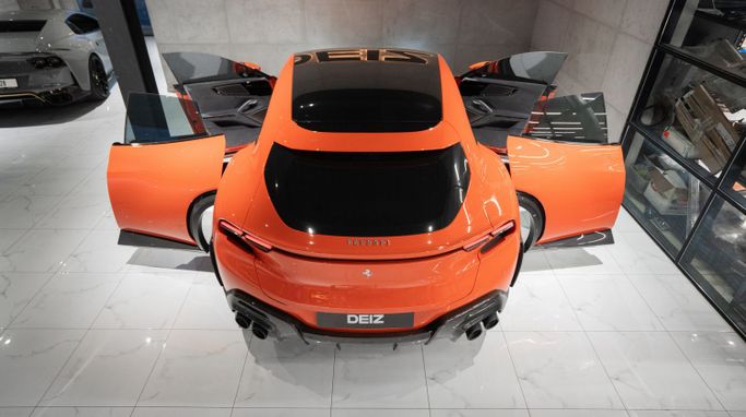 Ferrari Purosangue, 2024 sport suv 5 dr. for rent in Dubai by DEIZ, orange color | AUTO.AE