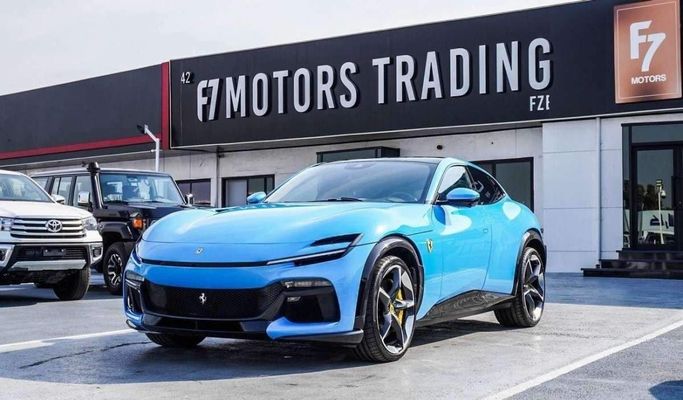 New Ferrari Purosangue, 6.5 l, 2025 in Dubai by F7 Motors, Light Blue color. European Specs | AUTO.AE