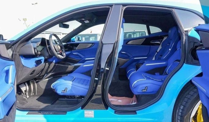 New Ferrari Purosangue, 6.5 l, 2025 in Dubai by F7 Motors, Light Blue color. European Specs | AUTO.AE