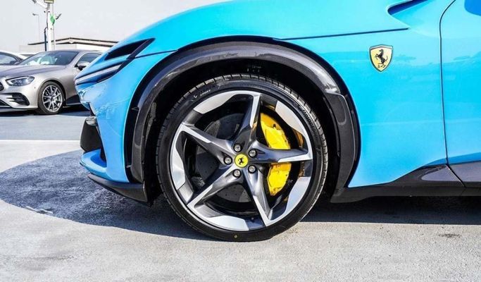 New Ferrari Purosangue, 6.5 l, 2025 in Dubai by F7 Motors, Light Blue color. European Specs | AUTO.AE