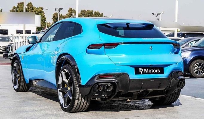 New Ferrari Purosangue, 6.5 l, 2025 in Dubai by F7 Motors, Light Blue color. European Specs | AUTO.AE