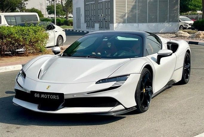 Used Ferrari SF90 Stradale I, 4.0 l, 2023 in Dubai by 66 Motors, White color. GCC Specs | AUTO.AE
