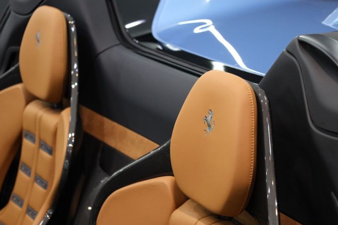 Used Ferrari SF90 Stradale Spider I, 4.0 l, 2022 in Dubai by Sanam Cars, Light Blue color. GCC Specs | AUTO.AE