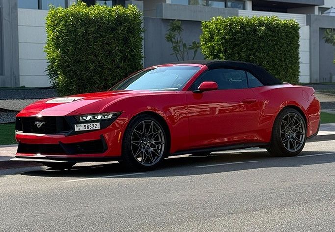 Ford Mustang سابعاً, 2024 رياضي قابلة للتحويل للتأجير في في دبي من Kleemol Car Rental Dubai، اللون أحمر | AUTO.AE | إعلان #1915