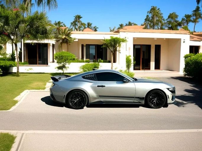 Подержанный Ford Mustang VII, 2.3 л, 2024 в Дубае от Andaleeb Cars Серый цвет. Американская | AUTO.AE