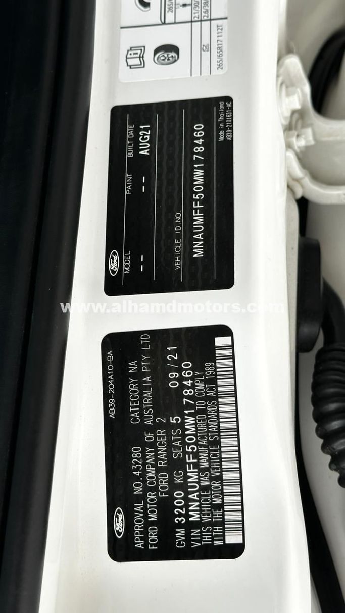 Подержанный Ford Ranger T6 Рестайлинг 2, 3.2 л, 2021 в Дубае от Alhamd Motors Белый цвет. Other | AUTO.AE