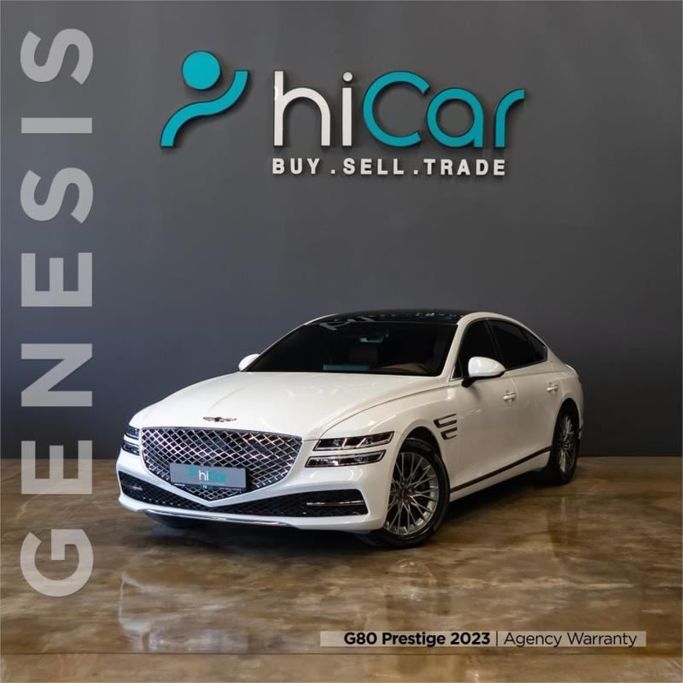 مستعملة Genesis G80 ثانياً, 2.5 l, 2023 في في دبي من Hi Car Approved Pre-Owned Cars Showroom، اللون أبيض. مواصفات الخليج | AUTO.AE