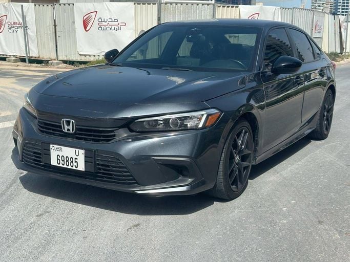 Honda Civic XI, 2022  sedan for rent in Dubai by more rent a car, black color | AUTO.AE