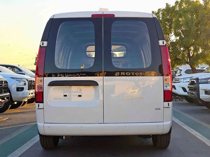 New Hyundai Staria, 3.5 l, 2025 in Dubai by SK Motors, White color. GCC Specs | AUTO.AE