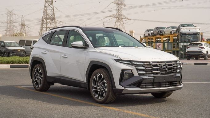 New Hyundai Tucson IV (NX4) Facelift, 2.0 l, 2025 in Dubai by Najem Motors, White color. GCC Specs | AUTO.AE | Listing #265681