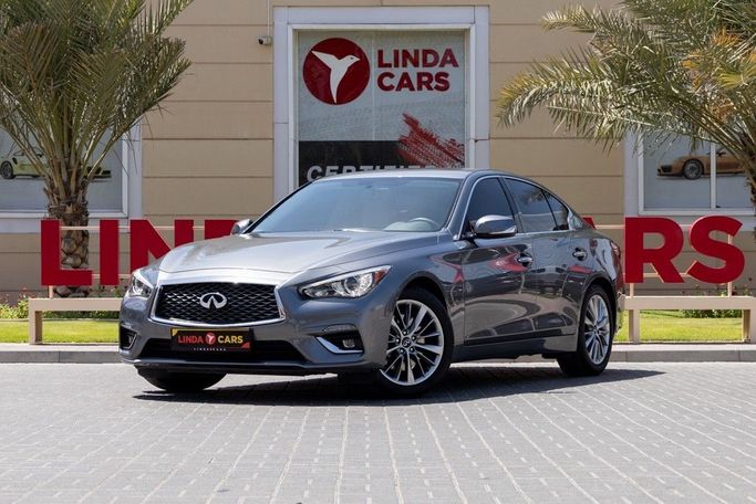 Used Infiniti Q50 I Facelift, 3.0 l, 2023 in Dubai by Linda Cars, Grey color. GCC Specs | AUTO.AE