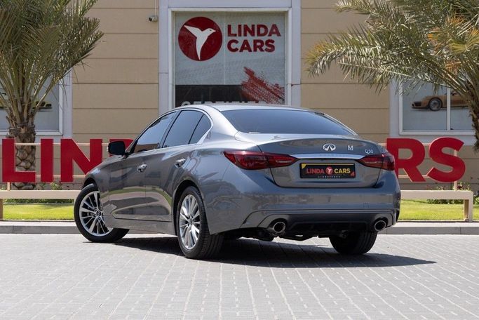 Used Infiniti Q50 I Facelift, 3.0 l, 2023 in Dubai by Linda Cars, Grey color. GCC Specs | AUTO.AE