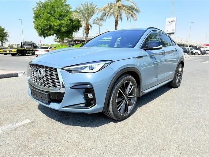 Used Infiniti QX55, 2.0 l, 2022 in Dubai by AG Motors, Light Blue color. GCC Specs | AUTO.AE