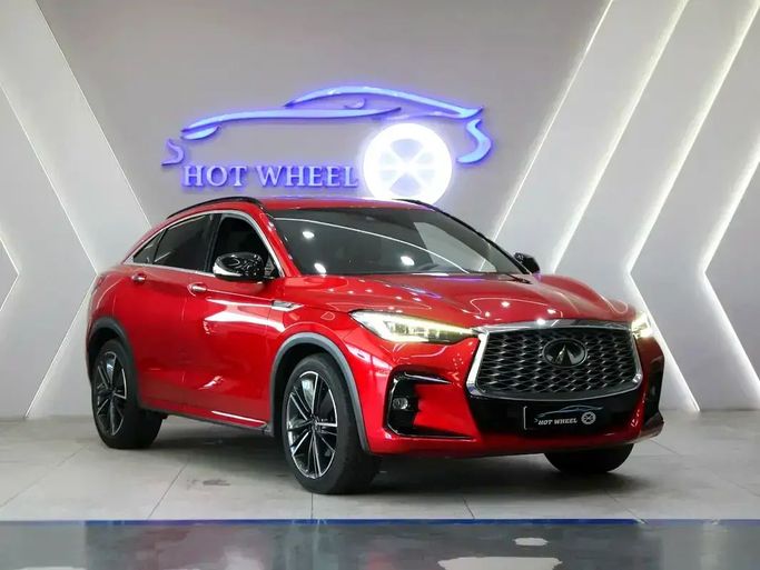 مستعملة Infiniti QX55, 2.0 l, 2023 في في دبي من Hot Wheel Used Motors، اللون أحمر. مواصفات الخليج | AUTO.AE | إعلان #258992
