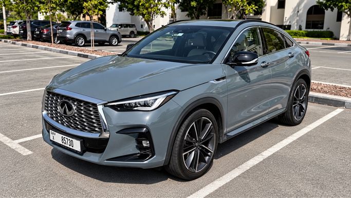 Used ⁦Infiniti QX55, 2.0 l, 2023⁩ in UAE, Dubai by Bimmer Benz, Grey color. GCC Specs | AUTO.AE | Listing #288568