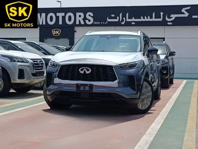 New Infiniti QX60 II, 3.5 l, 2023 in Dubai by SK Motors, Grey color. GCC Specs | AUTO.AE