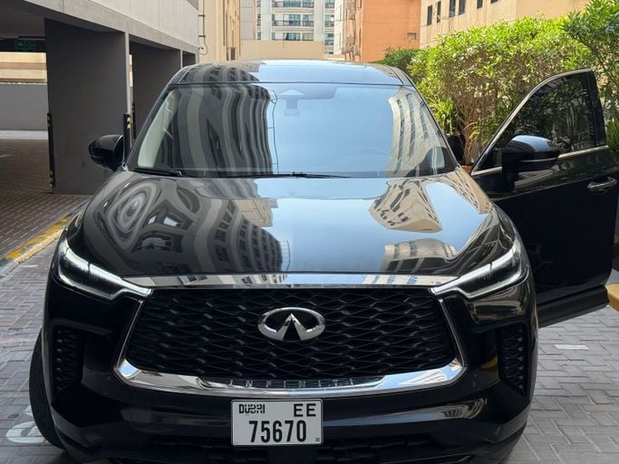 Used Infiniti QX60 II, 3.5 l, 2024 in Dubai, Black color. American Specs | AUTO.AE