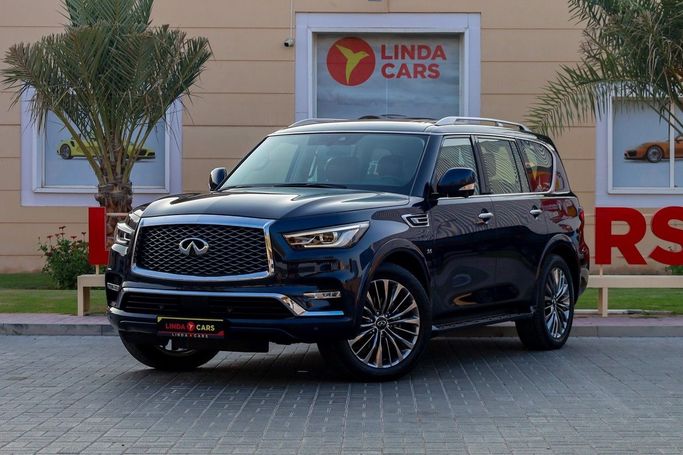 Used Infiniti QX80 I Facelift 3, 5.6 l, 2020 in Dubai by Linda Cars, Blue color. GCC Specs | AUTO.AE