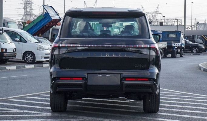 New Infiniti QX80 II, 3.5 l, 2025 in Dubai by Najem Motors, Black color. GCC Specs | AUTO.AE