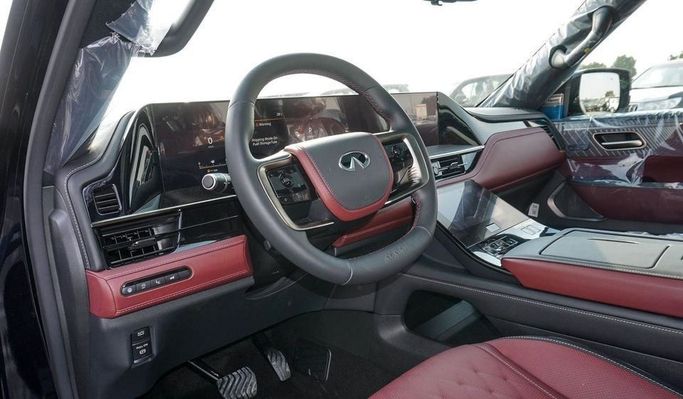 New Infiniti QX80 II, 3.5 l, 2025 in Dubai by Najem Motors, Black color. GCC Specs | AUTO.AE