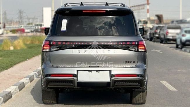 New Infiniti QX80 II, 3.5 l, 2025 in Dubai by Falcons GT Motors FZCO, Grey color. GCC Specs | AUTO.AE
