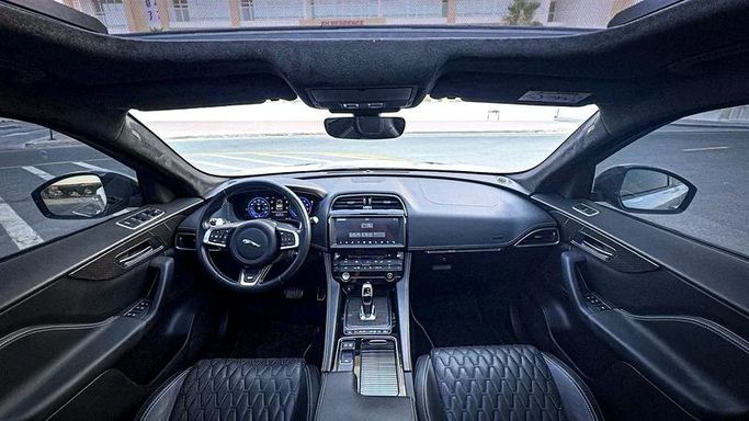Used Jaguar F-Pace SVR I Facelift, 5.0 l, 2020 in Dubai by MBA Motors, Silver color. European Specs | AUTO.AE