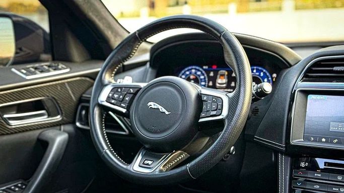 Used Jaguar F-Pace SVR I Facelift, 5.0 l, 2020 in Dubai by MBA Motors, Silver color. European Specs | AUTO.AE