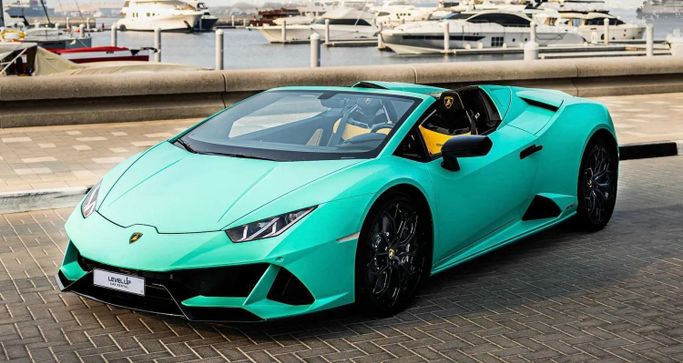Lamborghini Huracán EVO RWD Spyder I Рестайлинг, 2025 родстер spyder спорт класса в Дубае от LeveL Up Car Rental  голубой цвет | AUTO.AE | Объявление #1719