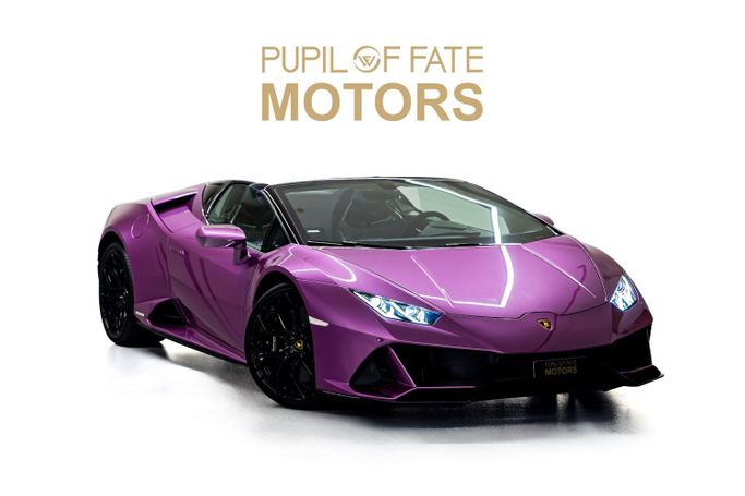Новый Lamborghini Huracán EVO RWD Spyder I Рестайлинг, 5.2 л, 2024 в Дубае от PUPIL OF FATE MOTORS Пурпурный цвет. Европейская | AUTO.AE