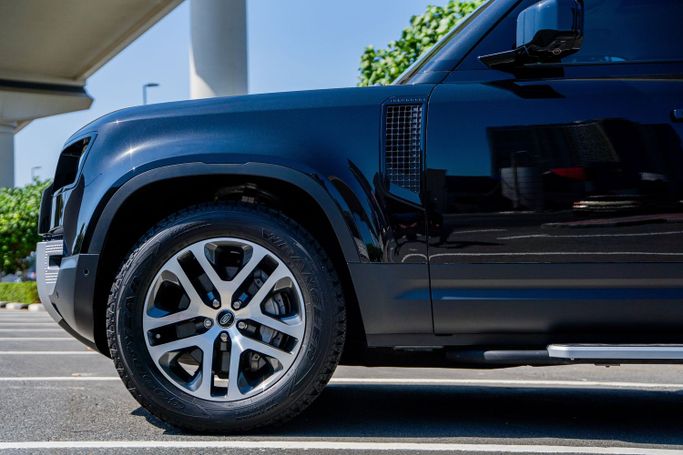 Land Rover Defender 110 II, 2024 standard suv 5 dr. 110 for rent in Dubai by POF RENTAL, black color | AUTO.AE