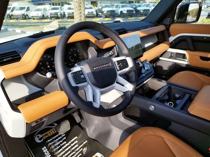 New Land Rover Defender 110 II, 5.0 l, 2023 in Dubai by Space Motors, White color. European Specs | AUTO.AE